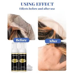 Lace Cleanser Foam For Cleaning Lace Cleaning Mousse Wig Cleaner Remove Oil Dirt Residue Wig Glue Remover