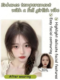Eight Character French Bangs Wig Piece Female Synthetic BB Clip Fluffy Top Reissue Eight Character Bangs Thin Invisible Hairpins