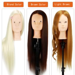 Colourful Doll Head with 60% Mixed 60cm Human Hair for Hairdressers Mannequin Head Hairstyles Hairdressing Styling Training Head