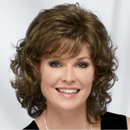 HAIRJOY Women Synthetic Hair Wigs Short Curly with Bangs  Shoulder Length  Blonde Grey White Brown Wig