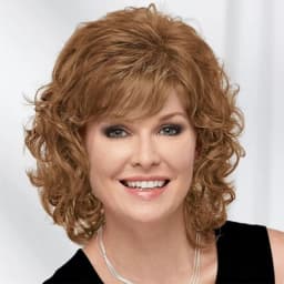 HAIRJOY Women Synthetic Hair Wigs Short Curly with Bangs  Shoulder Length  Blonde Grey White Brown Wig
