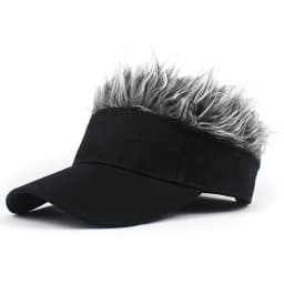 Men Synthetic Short Hair Baseball Cap Spiked Hair Wig Hat Fake Hair Adjustable Sunshade Visor Fancy Performance Hip-Hop Headwear