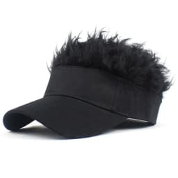 Men Synthetic Short Hair Baseball Cap Spiked Hair Wig Hat Fake Hair Adjustable Sunshade Visor Fancy Performance Hip-Hop Headwear
