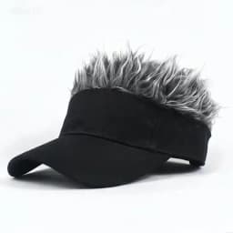 Men Synthetic Short Hair Baseball Cap Spiked Hair Wig Hat Fake Hair Adjustable Sunshade Visor Fancy Performance Hip-Hop Headwear