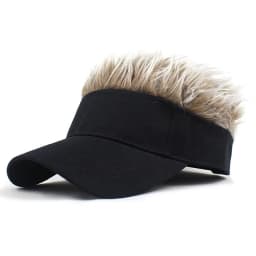 Men Synthetic Short Hair Baseball Cap Spiked Hair Wig Hat Fake Hair Adjustable Sunshade Visor Fancy Performance Hip-Hop Headwear