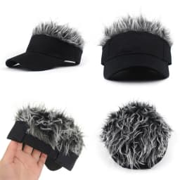 Men Synthetic Short Hair Baseball Cap Spiked Hair Wig Hat Fake Hair Adjustable Sunshade Visor Fancy Performance Hip-Hop Headwear