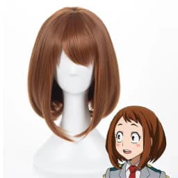 Short Brown Bob Heat Resistant Cosplay Costume Wig Anime My Hero Academia Ochako Uraraka Synthetic Wigs