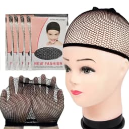 5 PiecesPackage High Quality Stretchable Elastic Hair Nets Open Ends Mesh Net Wig Caps for Hair Styling