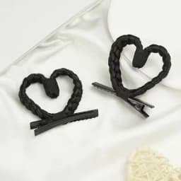 2/4pcs cute heart-shaped braided hair clip synthetic heart-shaped hair clip cute daily girl hairstyle accessory.