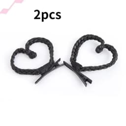2/4pcs cute heart-shaped braided hair clip synthetic heart-shaped hair clip cute daily girl hairstyle accessory.