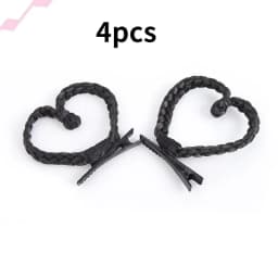 2/4pcs cute heart-shaped braided hair clip synthetic heart-shaped hair clip cute daily girl hairstyle accessory.