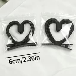 2/4pcs cute heart-shaped braided hair clip synthetic heart-shaped hair clip cute daily girl hairstyle accessory.