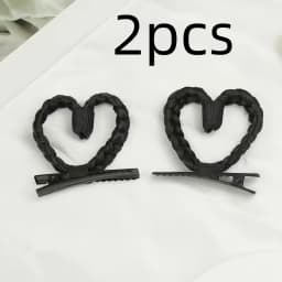 2/4pcs cute heart-shaped braided hair clip synthetic heart-shaped hair clip cute daily girl hairstyle accessory.