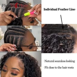 60g Per Bunldes 15A Burmese Curly Crochet Human Hair Brasid Knotless Pre-Separated Feather Human Crochet Hair 100% Human Hair Extensions 14-26 Inch Human Crochet