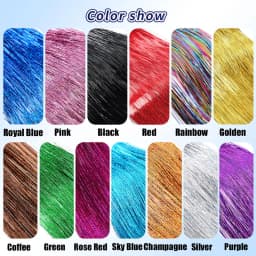 50pcs Synthetic I Tip Tinsel Hair Extensions Glitter Tinsel Hair Fairy Hairpieces Party Dazzle Hair Accessories For Women Girls