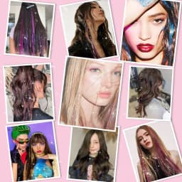 50pcs Synthetic I Tip Tinsel Hair Extensions Glitter Tinsel Hair Fairy Hairpieces Party Dazzle Hair Accessories For Women Girls