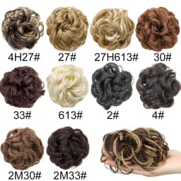 Synthetic Messy Bun Chignon Donut Blonde Brown Color Hair Bun Pad Elastic Hair Rope Rubber Band Hair Extensions for Women