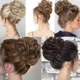 Synthetic Messy Bun Chignon Donut Blonde Brown Color Hair Bun Pad Elastic Hair Rope Rubber Band Hair Extensions for Women