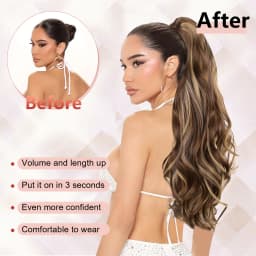 Synthetic Claw Ponytail Extensions 22inch Long Wavy Claw Clip Pony Tail Hairpieces for Women Girls Dairy Party Holiday