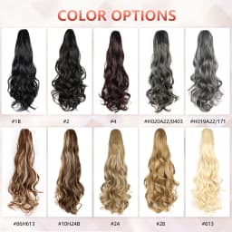 Synthetic Claw Ponytail Extensions 22inch Long Wavy Claw Clip Pony Tail Hairpieces for Women Girls Dairy Party Holiday