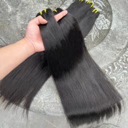 Yaki Straight Bundles 100% Real Human Hair Double Weft Natural Black Color Vietnamese Raw Virgin Human Hair Weaving Extensions