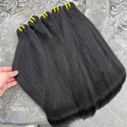 Yaki Straight Bundles 100% Real Human Hair Double Weft Natural Black Color Vietnamese Raw Virgin Human Hair Weaving Extensions