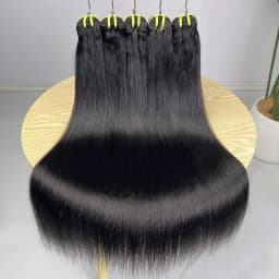Yaki Straight Bundles 100% Real Human Hair Double Weft Natural Black Color Vietnamese Raw Virgin Human Hair Weaving Extensions