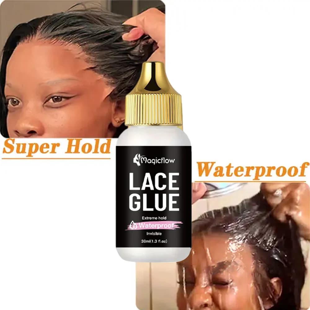 38ml/1.03fl.oz Waterproof Lace Wig Glue - Extremely Hold, Invisible, Quick Dry & Easy Removal - No Odor Hair Adhesive for Wigs