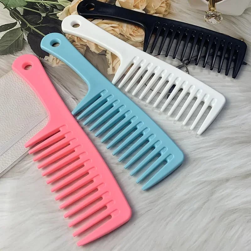 Hairdressing Comb Heat-Resistant Women Wet Hook Curly Hair Brush Professional Salon Styling Comb Tool, Special for Real Hair Wig
