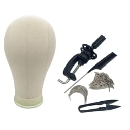 Canvas Block Head Training Mannequin Wig Head Display Styling Mannequin Manikin Head Wig Stand Wig Head Stand