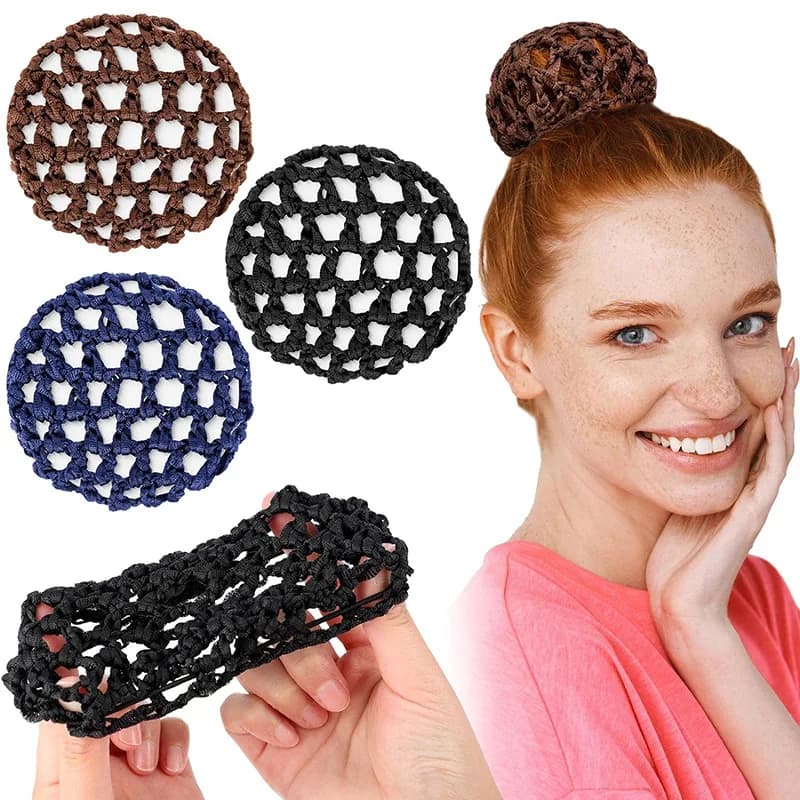 1/3pcs Black Ballet Bun Covers - Invisible, Elastic Knit Hair Nets for Dancers, Skaters & Hairdressing