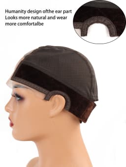 Female Headband Wig Cap Hd Lace Wig Cap For Wig Making U Part Wig Caps With Adjustable Velvet Wig Grip To Wear Wig Nude Hair Net