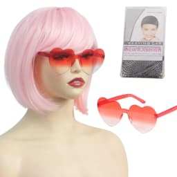 Colorful Gradient Wave Synthetic Wig for Women with Bangs Anime Party Cosplay Birthday Party Wig Stylish Long Hair Accessory