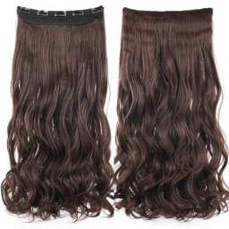 Soowee 24'' 28'' Synthetic Hair Charms Clip In Hair Extensions Dirty Blonde Fake Brown Curly Hair Pieces for Women