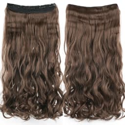 Soowee 24'' 28'' Synthetic Hair Charms Clip In Hair Extensions Dirty Blonde Fake Brown Curly Hair Pieces for Women