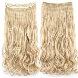 Soowee 24'' 28'' Synthetic Hair Charms Clip In Hair Extensions Dirty Blonde Fake Brown Curly Hair Pieces for Women