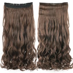 Soowee 24'' 28'' Synthetic Hair Charms Clip In Hair Extensions Dirty Blonde Fake Brown Curly Hair Pieces for Women