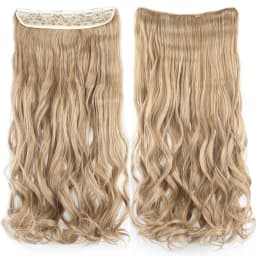 Soowee 24'' 28'' Synthetic Hair Charms Clip In Hair Extensions Dirty Blonde Fake Brown Curly Hair Pieces for Women
