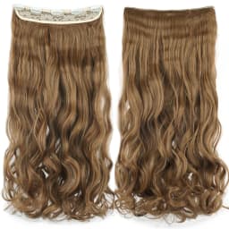Soowee 24'' 28'' Synthetic Hair Charms Clip In Hair Extensions Dirty Blonde Fake Brown Curly Hair Pieces for Women