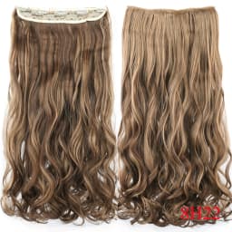Soowee 24'' 28'' Synthetic Hair Charms Clip In Hair Extensions Dirty Blonde Fake Brown Curly Hair Pieces for Women