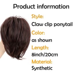 Synthetic Hair Piece Claw Clip in Hair Buns Hair Piece for Women Straight Short High Ponytail Extension Tousled Updo For Girls