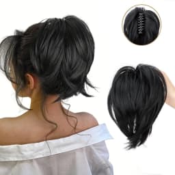 Synthetic Hair Piece Claw Clip in Hair Buns Hair Piece for Women Straight Short High Ponytail Extension Tousled Updo For Girls