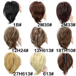 Synthetic Hair Piece Claw Clip in Hair Buns Hair Piece for Women Straight Short High Ponytail Extension Tousled Updo For Girls