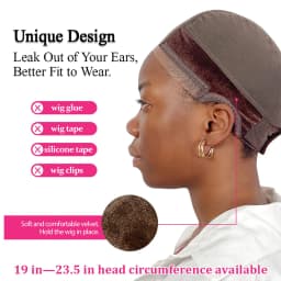 Female Headband Wig Cap Hd Lace Wig Cap For Wig Making U Part Wig Caps With Adjustable Velvet Wig Grip To Wear Wig Nude Hair Net