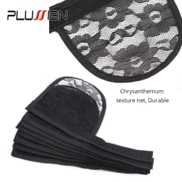 Ponytail Net Base Hair Net For Making Ponytail Hair Extension Black Pony Tail Weaving Net With Adjust Strap Lace Net For Wigs