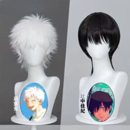 Women Men CosPlay Props The Summer Hikaru Died Tsujinaka Yoshiki Indou Hikaru Cosplay Wig White Short Synthetic Hair