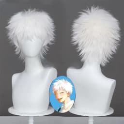 Women Men CosPlay Props The Summer Hikaru Died Tsujinaka Yoshiki Indou Hikaru Cosplay Wig White Short Synthetic Hair