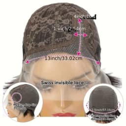 Elegant Curly Wave Pixie Cut 13x4x1 Lace Front Preplucked Remy Human Hair Wig for Women