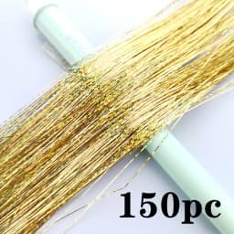 Synthetic Hair Long 120cm 150 Strands Sparkle Hair Tinsel Hair Rainbow Shiny Silk Hair Extensions Dazzles Women Hippie for Braid