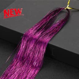 Synthetic Hair Long 120cm 150 Strands Sparkle Hair Tinsel Hair Rainbow Shiny Silk Hair Extensions Dazzles Women Hippie for Braid